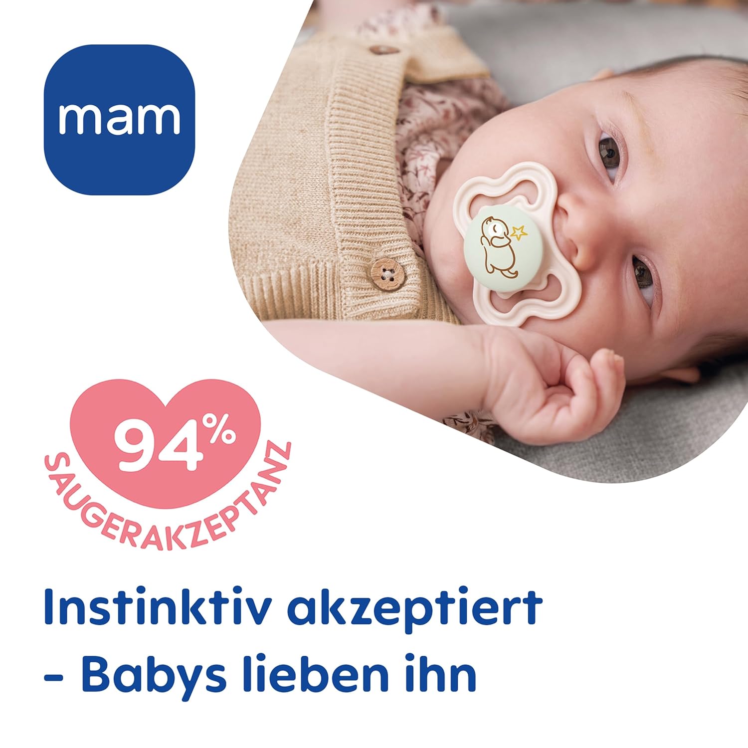 MAM Supreme Night silicone pacifier 0–6 months x2