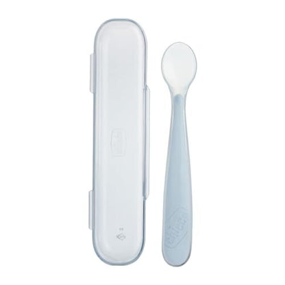 Chicco silicone feeding spoon with case 6m+ BPA FREE