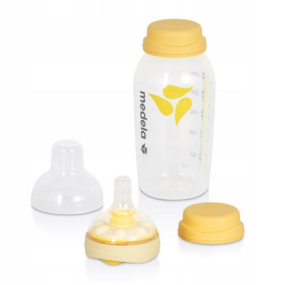 MEDELA butelka 250 ml + smoczek CALMA, żółty zestaw dla niemowląt, BPA free, 0+
