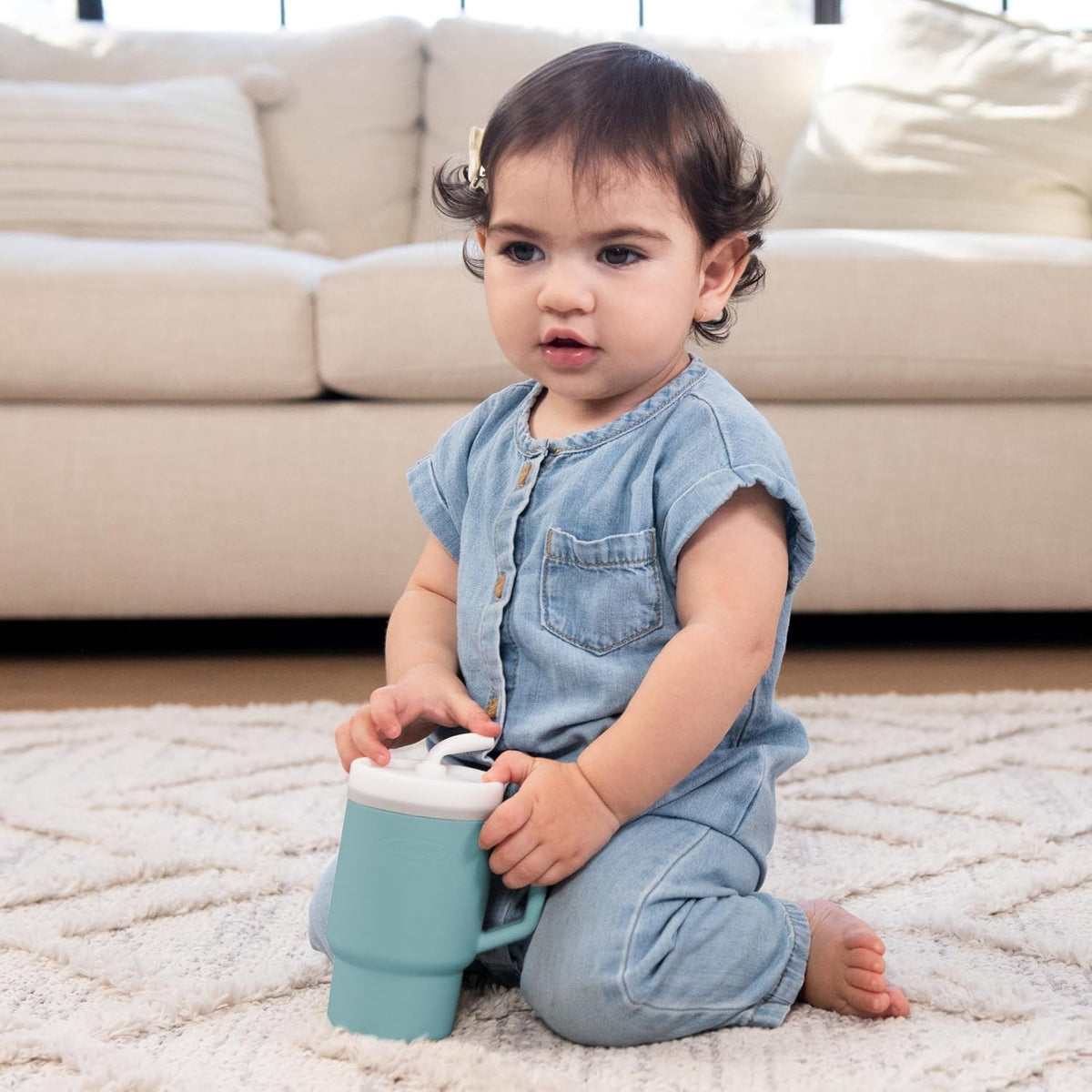 INFANTINO My 1st Tumbler silikonowy kubek niekapek z ustnikiem 266 ml 6 m+