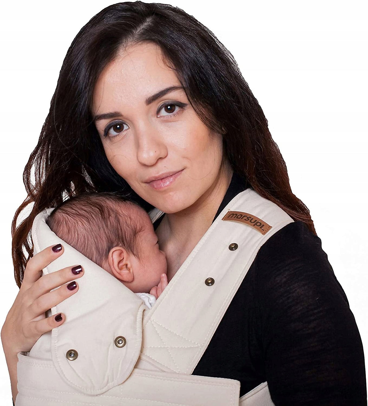 MARSUPI 2.0 nosidełko ergonomiczne S/M 3,5 - 15 kg beżowe, wygodne nosidło dla niemowląt z podparciem główki