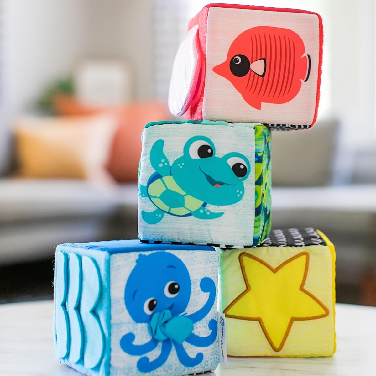 BABY EINSTEIN Explore & Discover Blocks miękkie klocki edukacyjne 4 sztuki