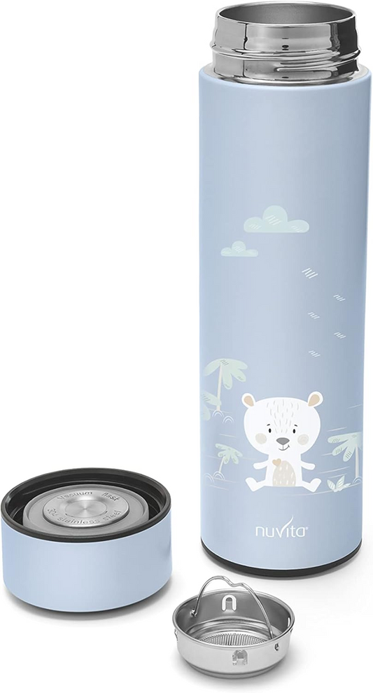 NUVITA Isolierflasche für heiße und kalte Getränke 500 ml mit digitalem LED-Thermometer