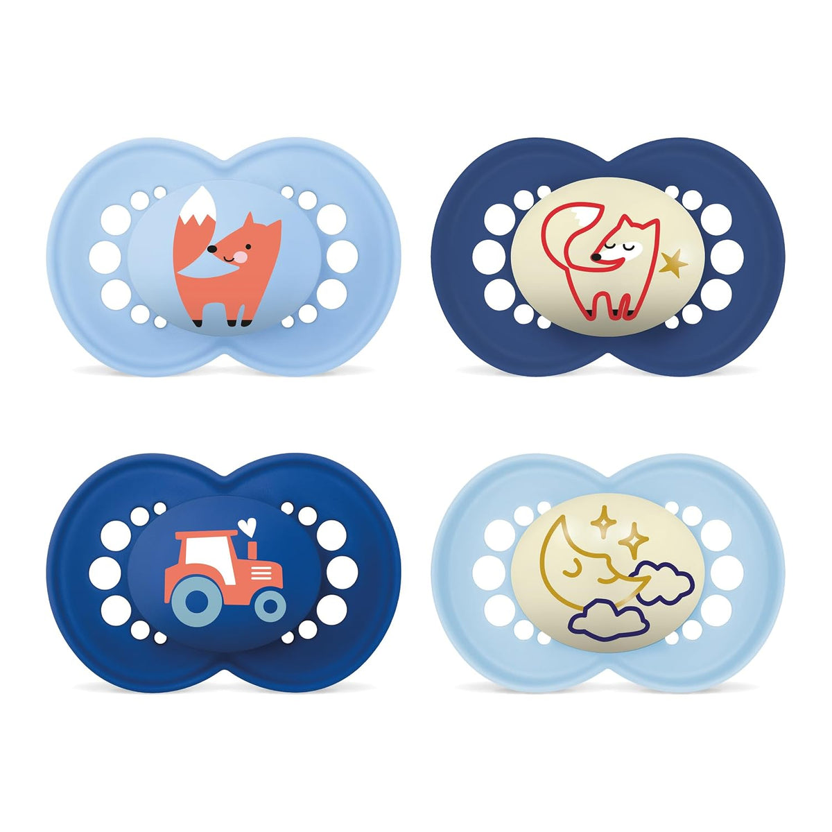 MAM Original Day&Night smoczek uspokajający silikonowy x4 16m+ ŚWIECĄCE – nowy – zdjęcie 1