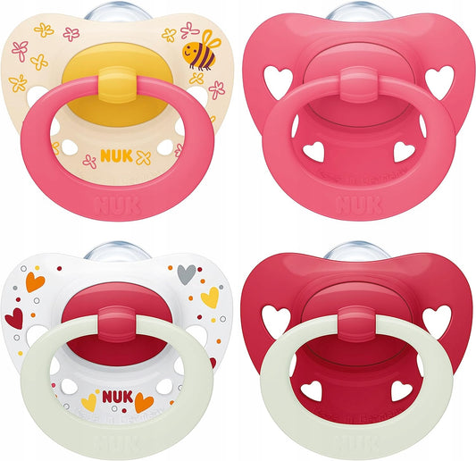 NUK Signature DAY&NIGHT soother x2, glow in the dark x2, storage box