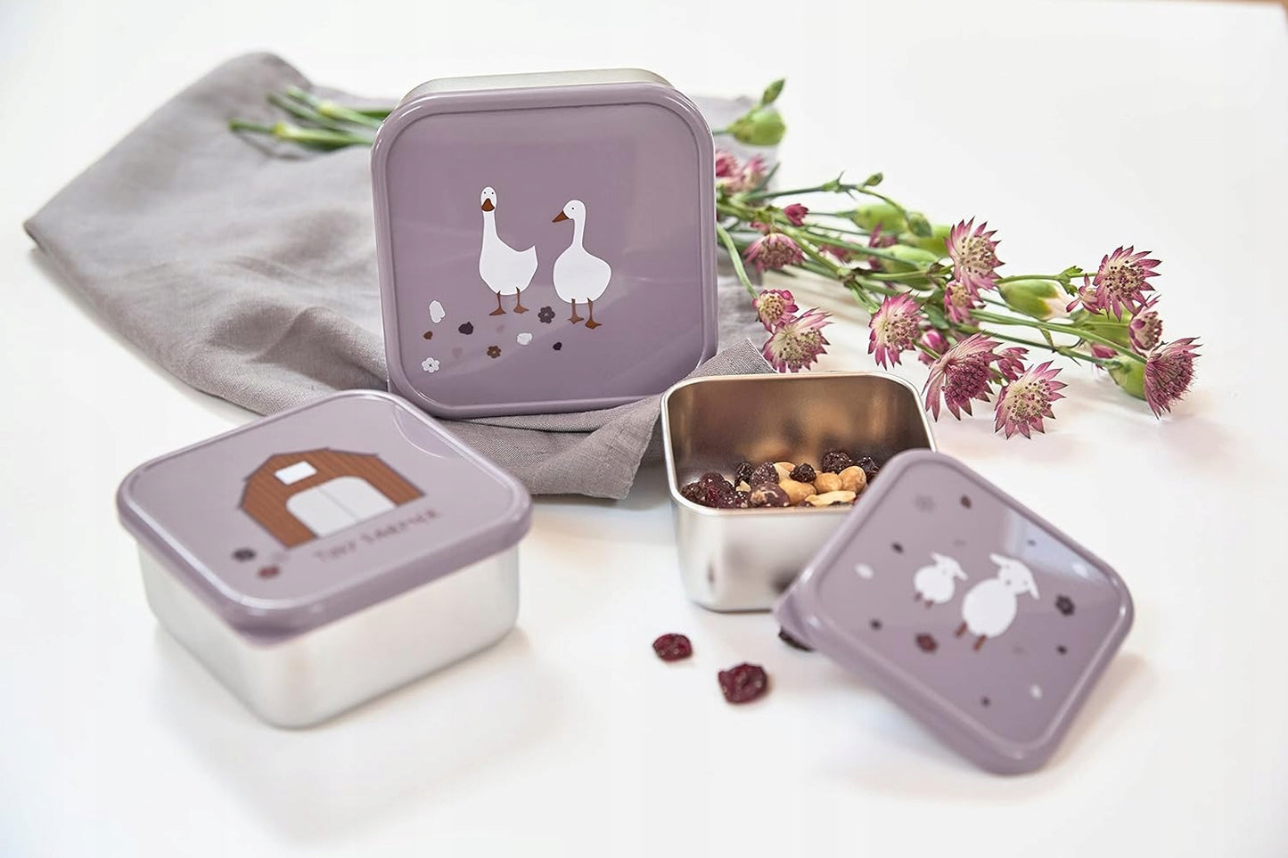 LASSIG Snackbox Edelstahl BROTDOSE x3