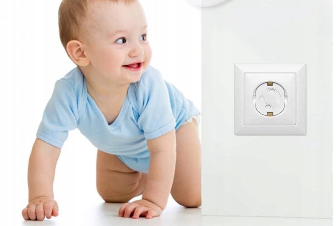 STAALY zabezpieczenie przed dziećmi do gniazd elektrycznych x1, białe zabezpieczenie gniazdka z taśmą 3M