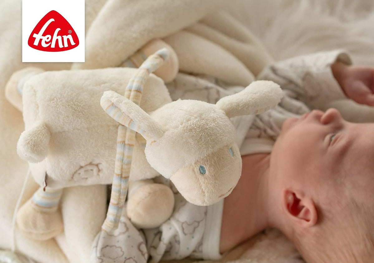 FEHN pandantiv de pluș cu cutie muzicală OAIE 17 cm, cântec de leagăn de Brahms