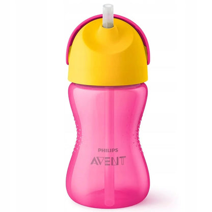 PHILIPS AVENT SCF798/02 kubek niekapek 300 ml 12 m+ różowo-żółty z rurką i osłonką