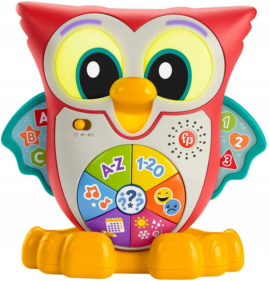 FISHER-PRICE bufniță interactivă lumini 90 melodii fraze LIMBA GERMANĂ 18 luni+