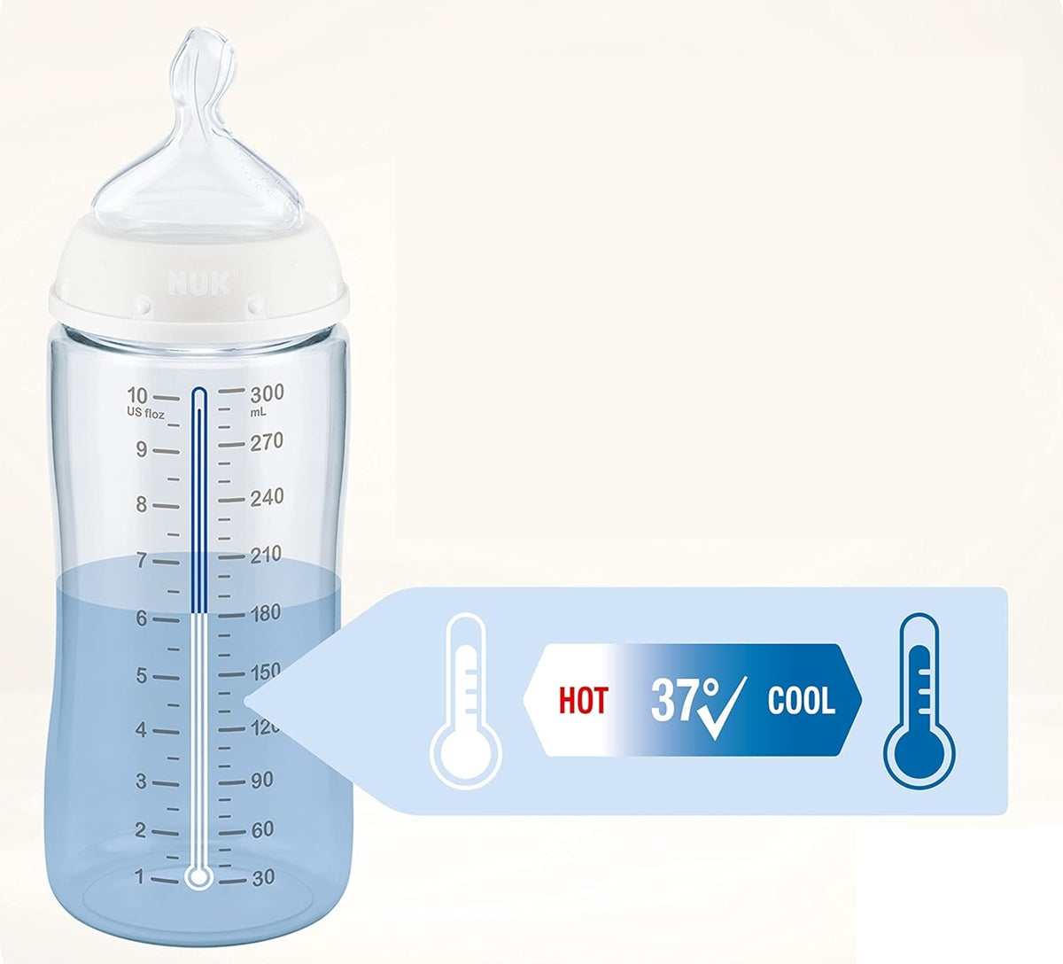 NUK First Choice+ Night zestaw 3 świecące butelki 300 ml 6-18 m smoczek M