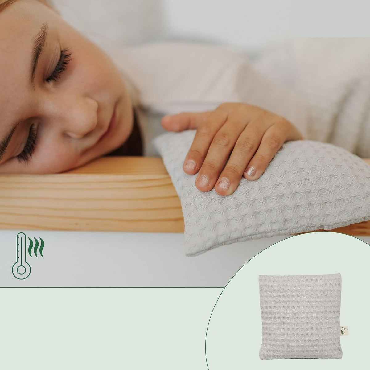 GRUNSPECHT termofor z nasionami rzepaku 13 x 13 cm, szary okład do ogrzewania brzucha i łagodzenia bólu