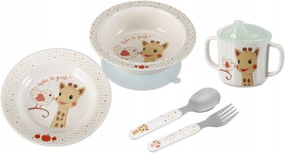 ŻYRAFA SOPHIE zestaw naczyń z melaminy 4el.