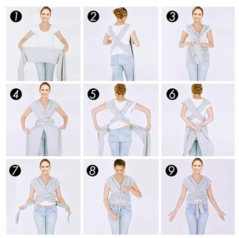 elastisches Tragetuch für Babys bis 15kg