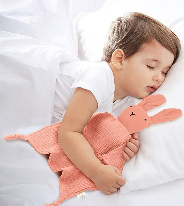 VICLOON Baumwoll-Kuscheldecke HASE 31 x 31 cm