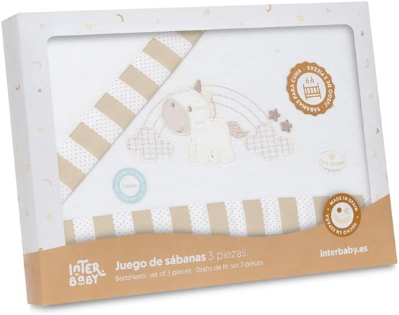 INTERBABY set de lenjerie de pat din 3 piese 60x120 / 40x60 / 110x155