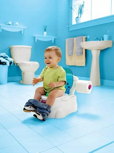 FISHER PRICE nocnik Moja Pierwsza Toaleta BEZ DŹWIĘKU, interaktywny nocnik dla dziecka 18 m+