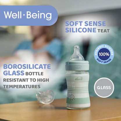 CHICCO μπιμπερό Well Being 0 μηνών+ 150 ml ΓΥΑΛΙ