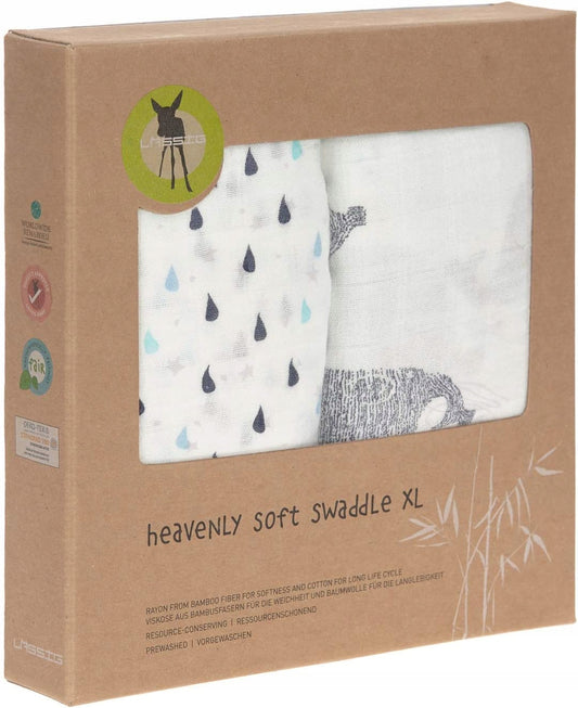 LASSIGmultifunctional wrap x2age 0 +dimensions 120 x 120 cmweight 165 g (one piece)material 70% bamboo
