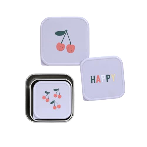 Lässig Happy Fruits pojemniki stalowe na przekąski 3 szt.