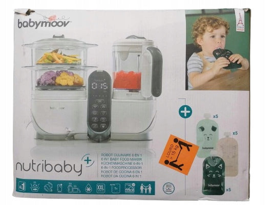 BABYMOOV Nutribaby + 5 az 1-ben konyhai robotgép, pároló, mixer, sterilizáló