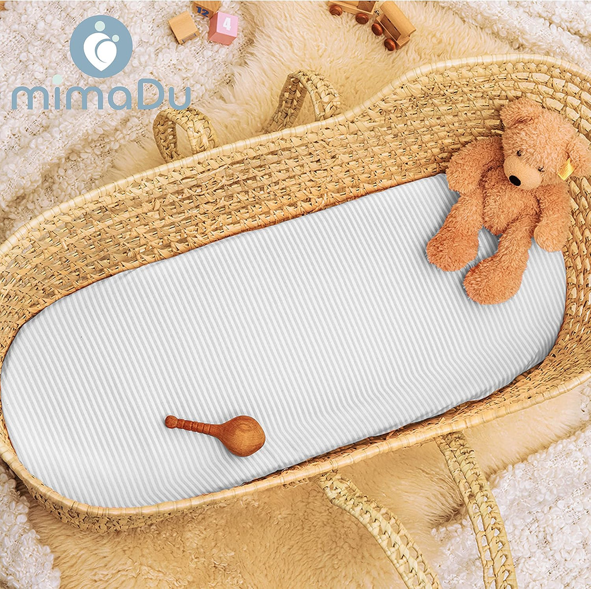 MIMADU Spannbetttuch x2 40x80 cm