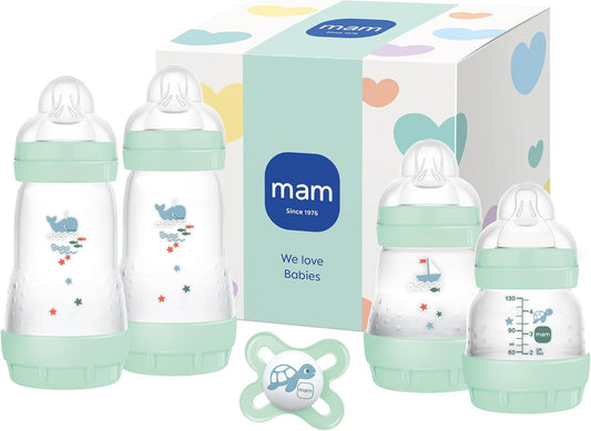 MAM Easy Start zestaw butelek dla noworodka Anti-Colic 5el. zestaw 4 butelek i smoczek uspokajający