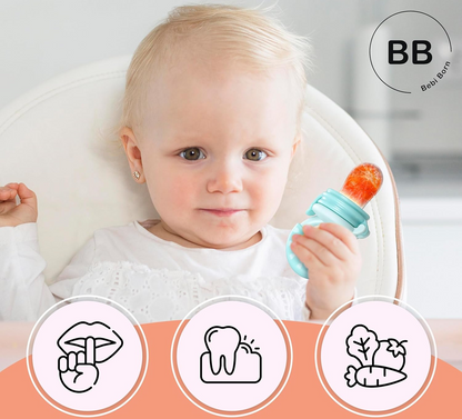 BEBI BORN grizalo in podajalnik sadja za otroke 3-24m, 3 nastavki
