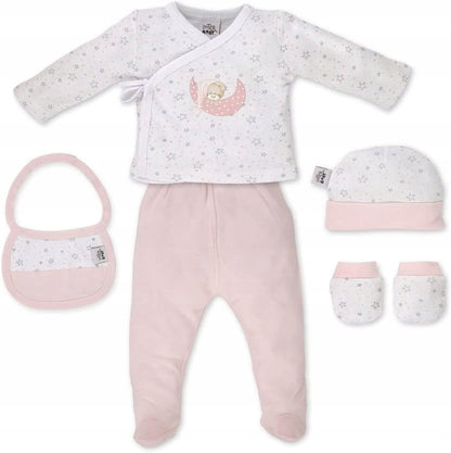 INTERBABY darilni komplet iz bambusa: pižama, kapa, nogavičke, slinček