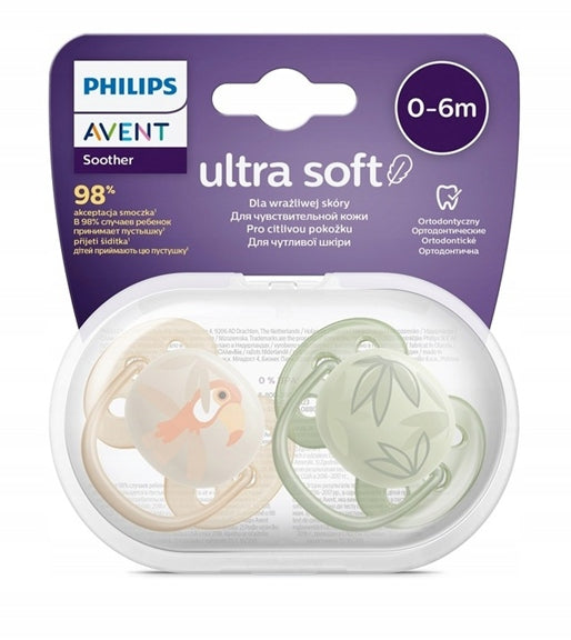 CHUPETES PHILIPS AVENT Ultra Soft Forest Friends x 2, de 0-6 meses