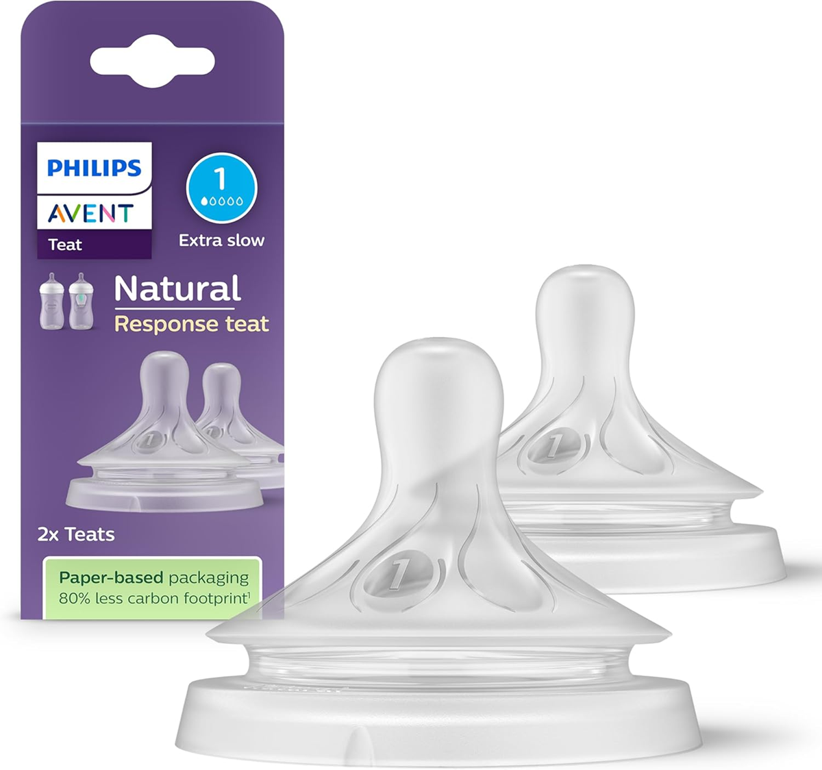 PHILIPS AVENT Natural RESPONSEbottle teats x20 month old, size 1BPA-freeNew condition, replacement packaging