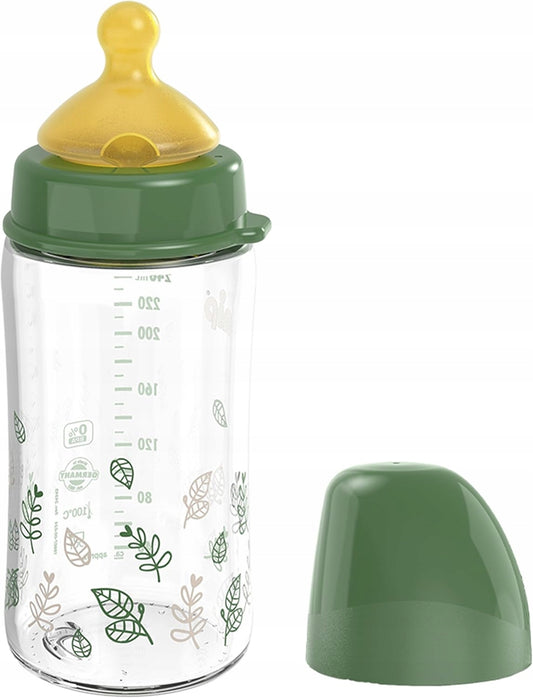 NIP Cherry Green Glasflasche mit Latex-Sauger Größe M 240 ml