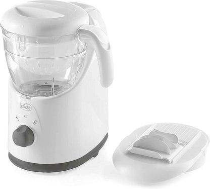 CHICCO Easy Meal 4w1 robot kuchenny 1550 ml biały z szatkownicą Cut Express i akcesoriami, stan powystawowy