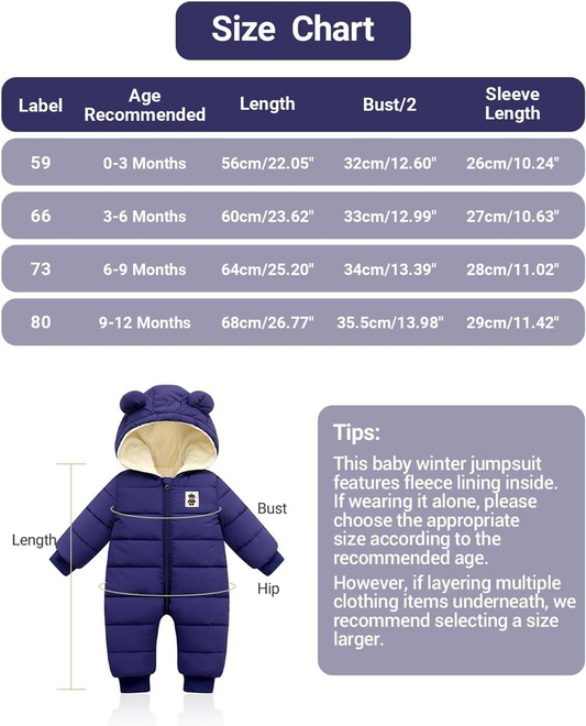 MINIZONE mono de invierno con capucha 0-3 meses 66
