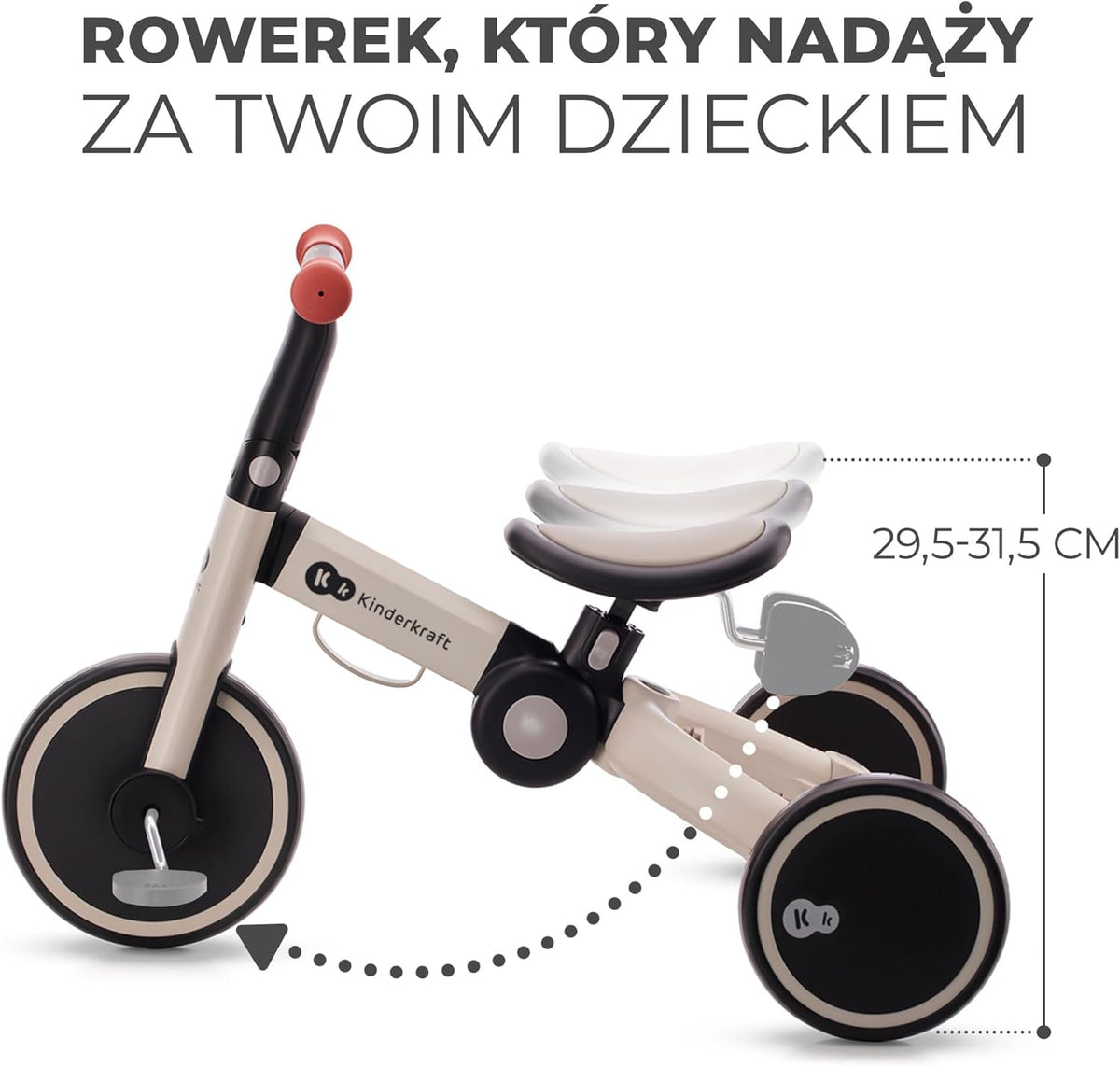 KINDERKRAFT 4TRIKE rowerek trójkołowy 3w1 12msc+