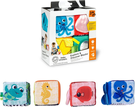 BABY EINSTEIN Explore & Discover Blocks měkké vzdělávací kostky 4 kusy
