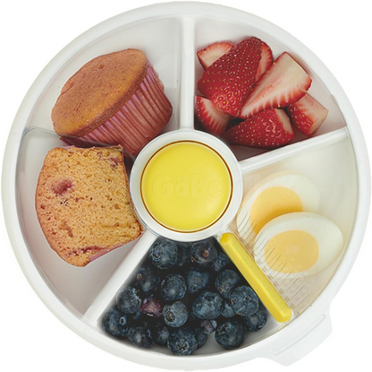 GOBE Snack Spinner snurrande snackbehållare med 5 fack 5,5 x 16 cm