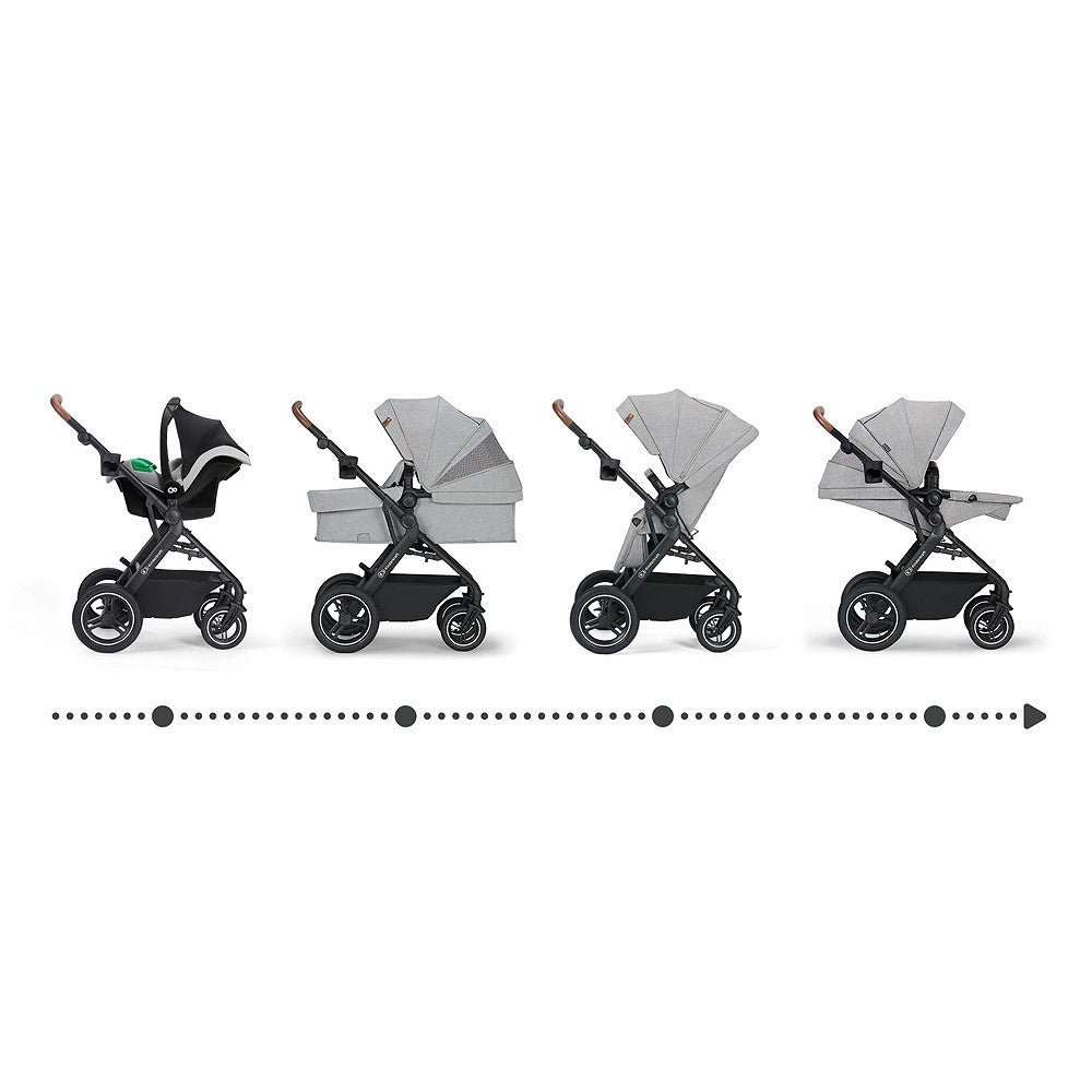 KINDERKRAFT B-TOUR carrinho multifunções 3 em 1 até 22kg + cadeira auto MINK PRO