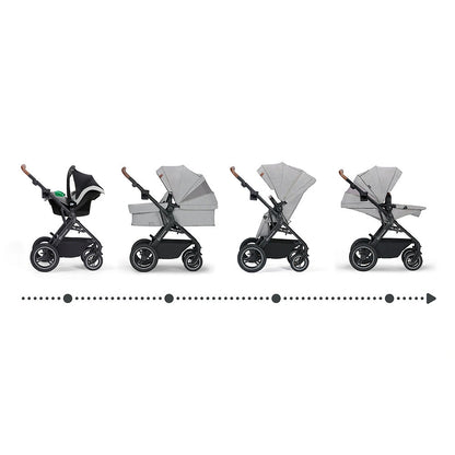 KINDERKRAFT B-TOUR carrinho multifunções 3 em 1 até 22kg + cadeira auto MINK PRO