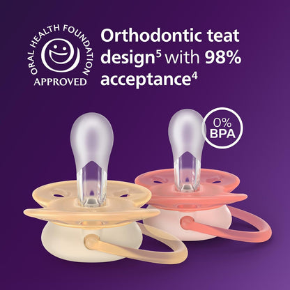 Philips Avent Ultra Soft smoczki 0-6m x2