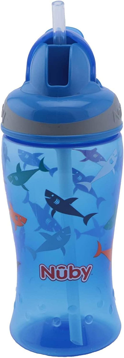 NUBY Flip-it Cup spillfri mugg med sugrör 12 m+ 360 ml HAIAR