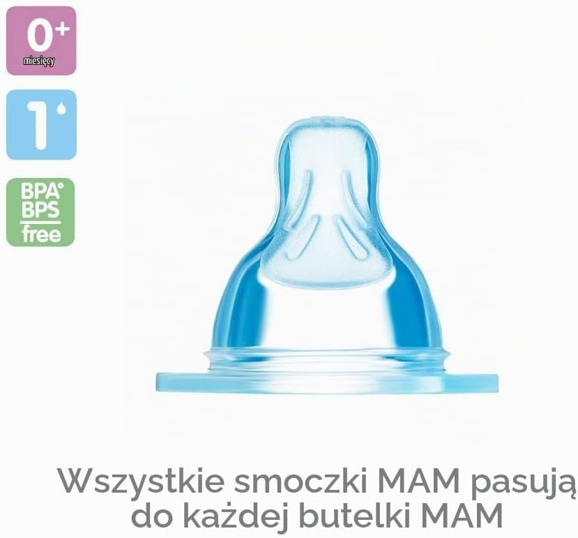 MAM smoczki do butelek rozmiar 1 SkinSoft 0m+ x2