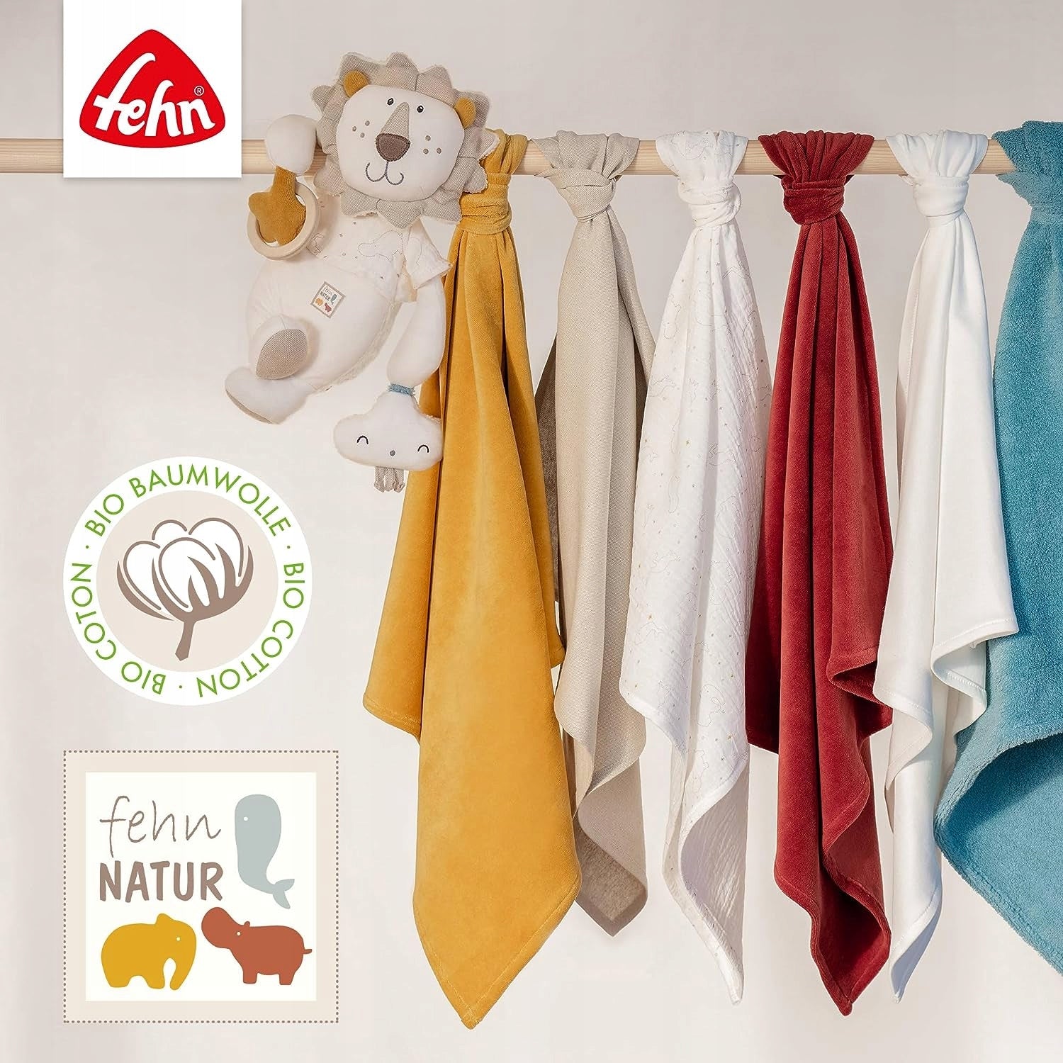 FEHN NATURE batistă de îmbrățișat din bumbac organic HIPPO