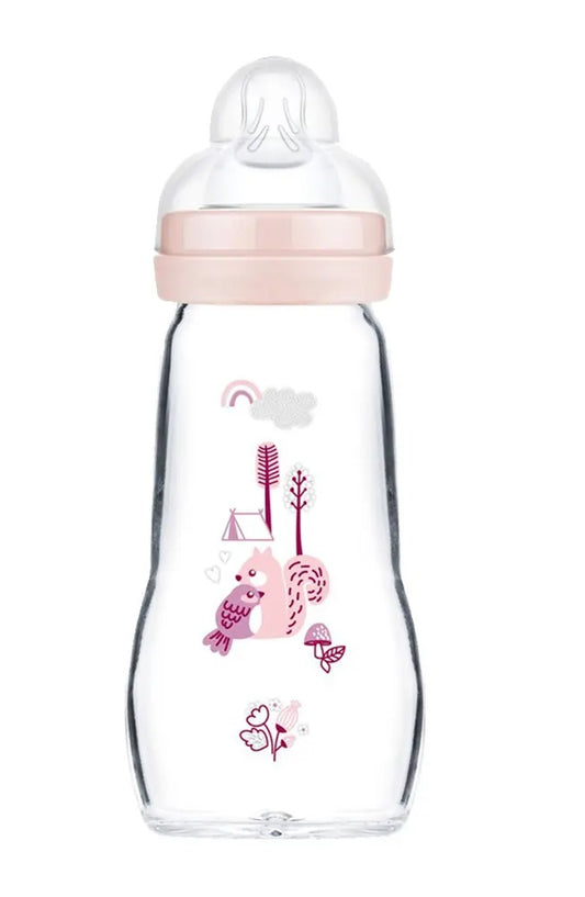 MAM Feel Good sklenená fľaša 260 ml 2 m+ cumlík 2 LAS