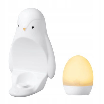 TOMMEE TIPPEE Pingwin 2w1 lampka nocna + przenośna, biała lampka pingwin i jajko do pokoju dziecka
