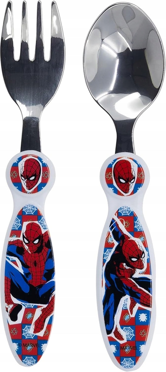 STOR gaffel og ske i rustfrit stål 14 cm SPIDERMAN