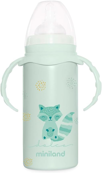 MINILAND Thermobaby Isolierflasche aus Edelstahl 240 ml 0 +