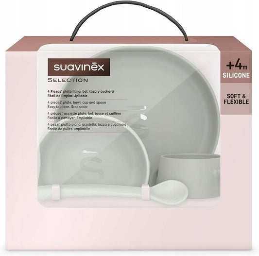 SUAVINEX Selection set de vaisselle en silicone 4 pièces 4m+