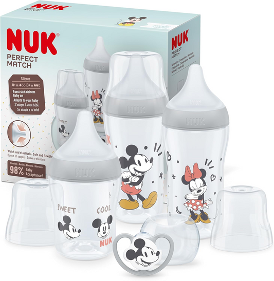 NUK Perfect Match zestaw startowy butelki + smoczek Mickey Mouse