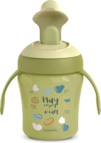 SUAVINEX Learning Cup cană anti-vărsare cu muștiuc rigid, 200 ml, 6 luni+